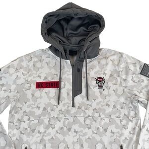 Men's Colosseum Arctic Camo NC State Wolfpack OHT Military 1/4 Zip Hoodie Sz Med